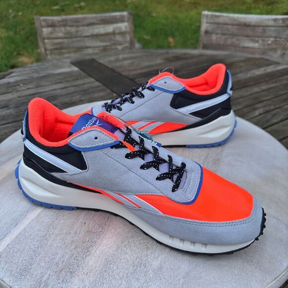 Reebok Mens Forte Racer Athletic Shoes Size 11 Pure Gray Twisted Coral Sneakers - Picture 1 of 10